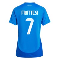 Camisa de Futebol Itália Davide Frattesi #7 Equipamento Principal Mulheres Europeu 2024 Manga Curta